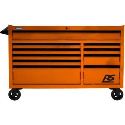 Homak BK04054010 RS Pro Series 54-1/2"W X 24"D X 40-3/8"H 10 Drawer Black Roller Tool Cabinet