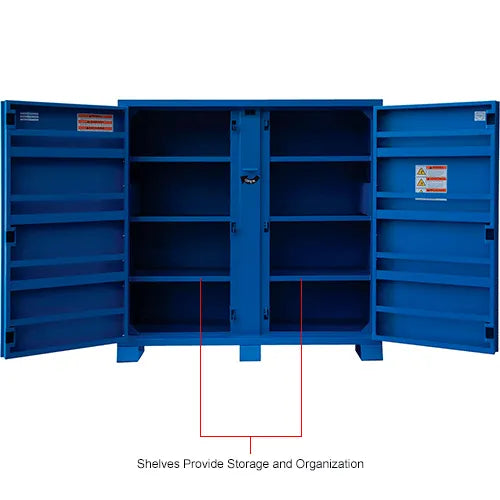 Global Industrial Jobsite Cabinet, 2 Doors, 52 Cu. Ft., Steel, Blue