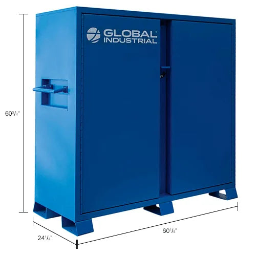 Global Industrial Jobsite Cabinet, 2 Doors, 52 Cu. Ft., Steel, Blue