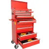 Global Industrial™ 26-3/8” x 18-1/8" x 52-9/16" 11 Drawer Red Roller Cabinet & Chest Combo