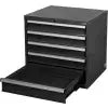Global Industrial™ Modular Drawer Cabinet, 5 Drawers, w/Lock, 30"Wx27"Dx29-1/2"H, Black