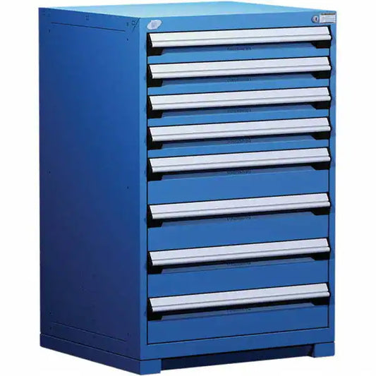 Rousseau Metal® Heavy Duty Modular Cabinet, 8 Drawers, 30"W x 21"D x 46"H, Avalanche Blue