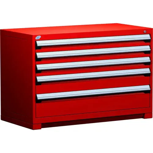 Rousseau Metal® Heavy Duty Modular Cabinet, 5 Drawers, 48"W x 27"D x 32"H, Red