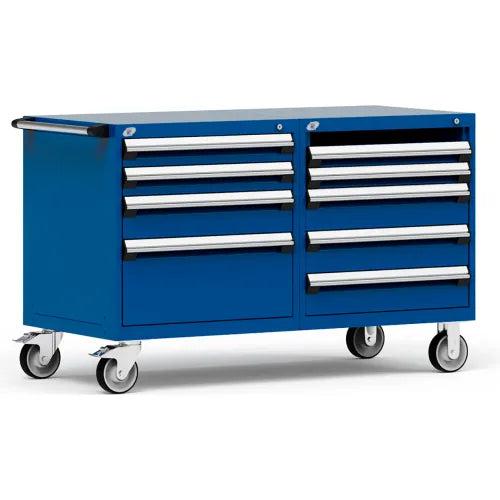 Rousseau R5DKG-3009KD 8 Drawer Mobile Cabinet - Heavy-Duty Storage, Blue