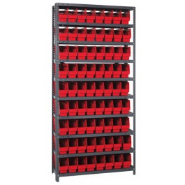 Shelving unit with bins